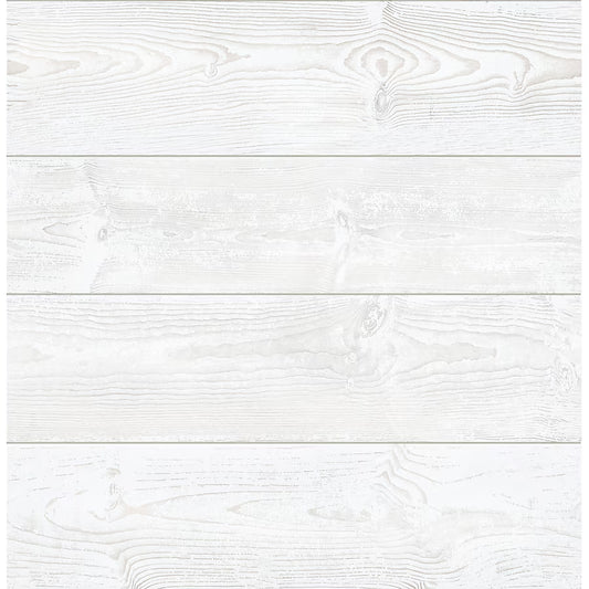 Scott Living 30.75-sq ft White Vinyl Textured Wood 3D Self-adhesive Peel and Stick Wallpaper