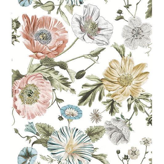 RoomMates 30.75-sq ft Pink Vinyl Floral Self-adhesive Peel and Stick Wallpaper
