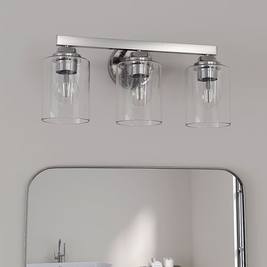 Emeryson 17.75-in 3 -Light Brushed Nickel Transitional Vanity light