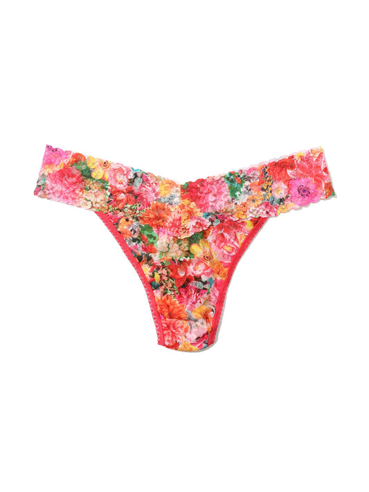 Printed Signature Lace® Original Rise Thong Floramania Pink