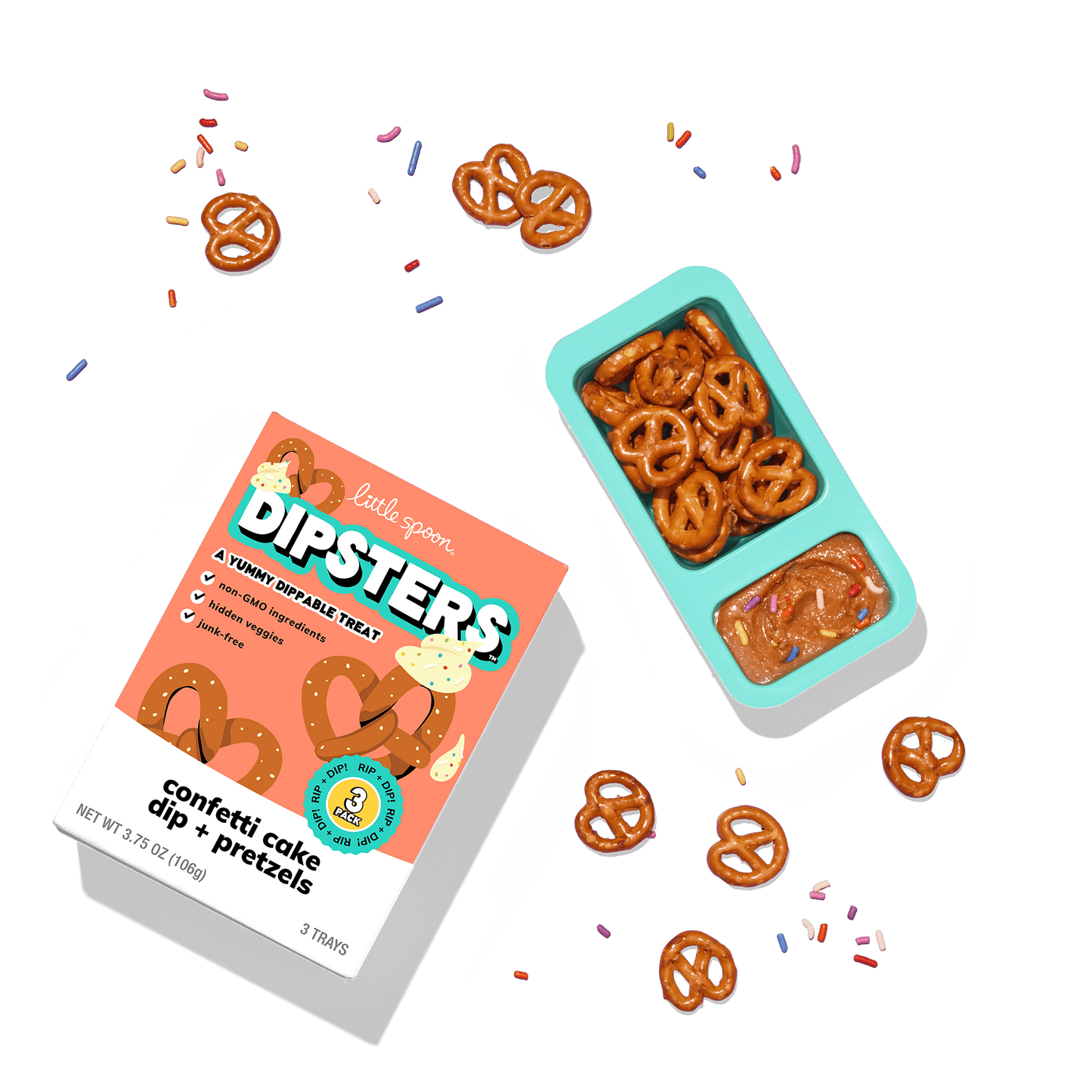 Confetti Cake Dip + Pretzels Dipster