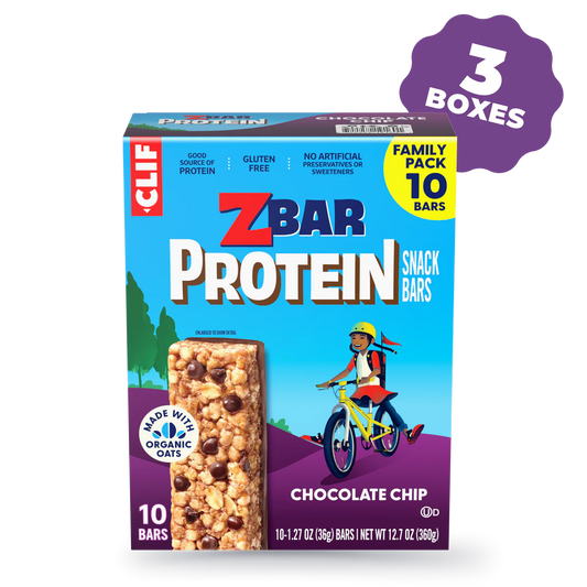 Zbar Protein Chocolate Chip Crispy Snack Bars, Gluten Free Protein Bars, 30 Bars